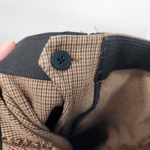 Everlane Brown Micro Plaid Cropped Work Academia Professor Pants Women's 2 - Picture 6 of 9